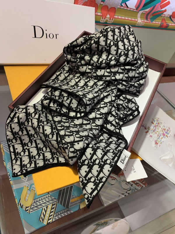 Top Quality Brand Fake Dior Scarf Women Winter Cashmere Thick Autumn Warm Shawls 09